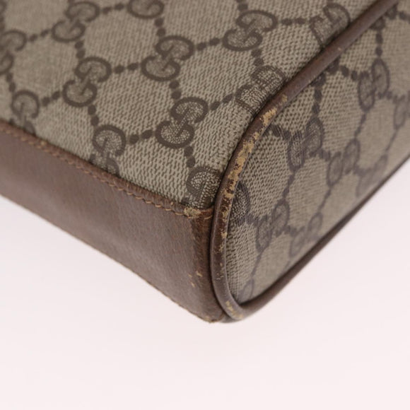 GUCCI GG Supreme Web Sherry Line Shoulder Bag PVC Beige Gold Auth 188457