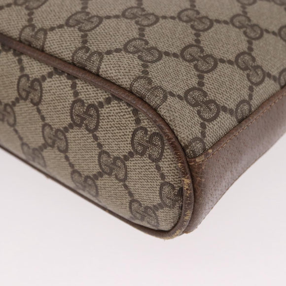 GUCCI GG Supreme Web Sherry Line Shoulder Bag PVC Beige Gold Auth 188457