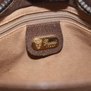 GUCCI GG Supreme Web Sherry Line Shoulder Bag PVC Beige Gold Auth 188457-16