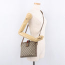 GUCCI GG Supreme Web Sherry Line Shoulder Bag PVC Beige Gold Auth 188457-23