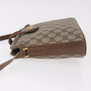 GUCCI GG Supreme Web Sherry Line Shoulder Bag PVC Beige Gold Auth 188457-5