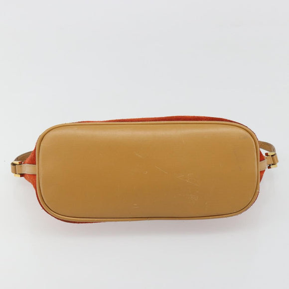 GUCCI Accessory Pouch Suede Orange Gold 039 1103 2123 Auth 188458