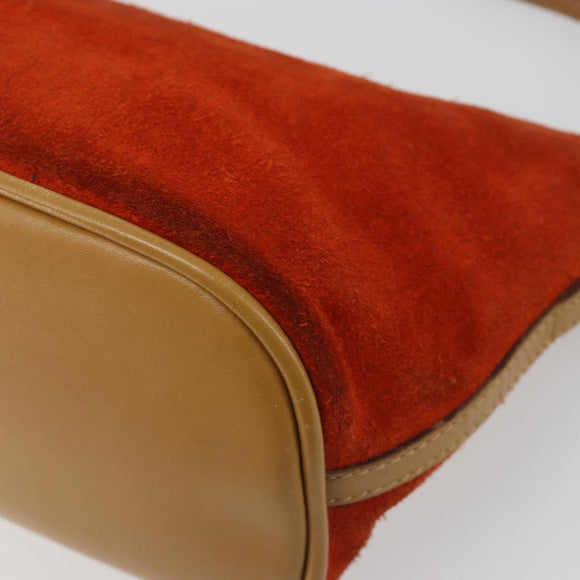 GUCCI Accessory Pouch Suede Orange Gold 039 1103 2123 Auth 188458