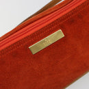 GUCCI Accessory Pouch Suede Orange Gold 039 1103 2123 Auth 188458-15