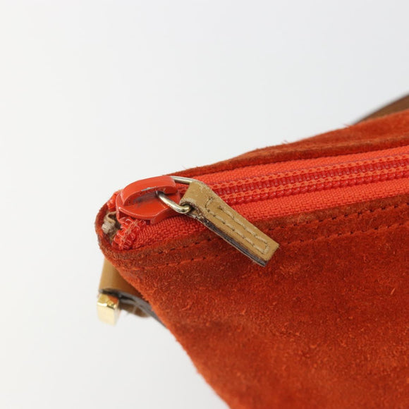 GUCCI Accessory Pouch Suede Orange Gold 039 1103 2123 Auth 188458