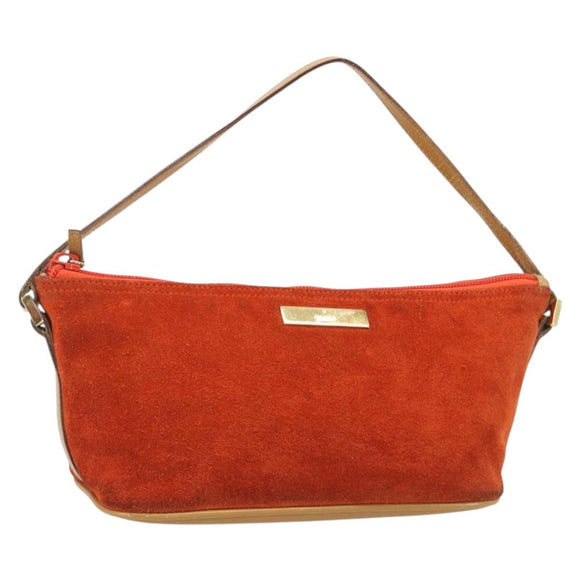 GUCCI Accessory Pouch Suede Orange Gold 039 1103 2123 Auth 188458
