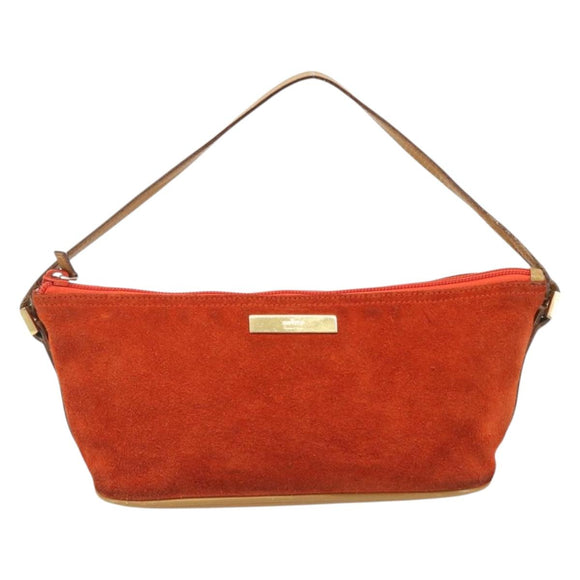 GUCCI Accessory Pouch Suede Orange Gold 039 1103 2123 Auth 188458