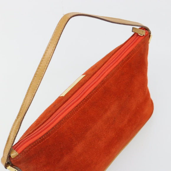 GUCCI Accessory Pouch Suede Orange Gold 039 1103 2123 Auth 188458