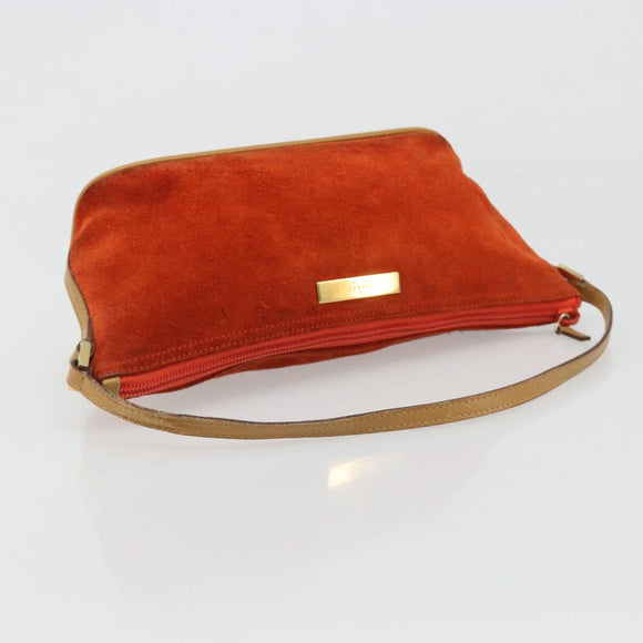 GUCCI Accessory Pouch Suede Orange Gold 039 1103 2123 Auth 188458