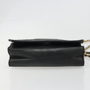 CHANEL Chain Shoulder Bag Lamb Skin Black Gold CC Auth 188459-5