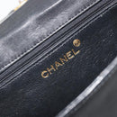 CHANEL Chain Shoulder Bag Lamb Skin Black Gold CC Auth 188459-18