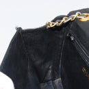 CHANEL Chain Shoulder Bag Lamb Skin Black Gold CC Auth 188459-20