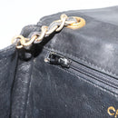 CHANEL Chain Shoulder Bag Lamb Skin Black Gold CC Auth 188459-21
