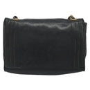 CHANEL Chain Shoulder Bag Lamb Skin Black Gold CC Auth 188459-2