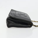 CHANEL Chain Shoulder Bag Lamb Skin Black Gold CC Auth 188459-3