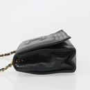CHANEL Chain Shoulder Bag Lamb Skin Black Gold CC Auth 188459-4