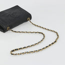CHANEL Chain Shoulder Bag Lamb Skin Black Gold CC Auth 188459-7