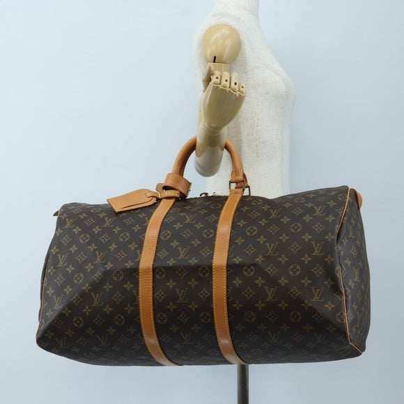 LOUIS VUITTON Monogram Keepall 55 Boston Bag M41424 LV Auth 188460SAV
