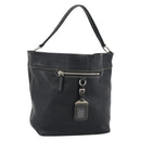 PRADA Shoulder Bag Leather Black Silver Auth 188461A-1