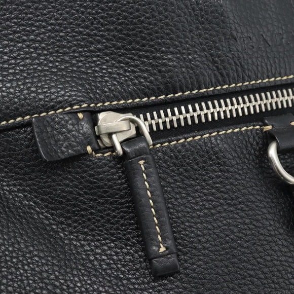 PRADA Shoulder Bag Leather Black Silver Auth 188461A