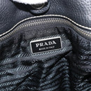PRADA Shoulder Bag Leather Black Silver Auth 188461A-10