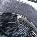PRADA Shoulder Bag Leather Black Silver Auth 188461A-21