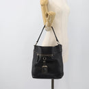 PRADA Shoulder Bag Leather Black Silver Auth 188461A-24