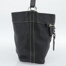 PRADA Shoulder Bag Leather Black Silver Auth 188461A-3