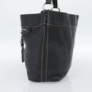 PRADA Shoulder Bag Leather Black Silver Auth 188461A-4