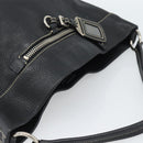 PRADA Shoulder Bag Leather Black Silver Auth 188461A-6