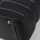 CHANEL Choco Bar Chain Tote Bag Lamb Skin Navy Silver CC Auth 188462SAV-9