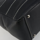 CHANEL Choco Bar Chain Tote Bag Lamb Skin Navy Silver CC Auth 188462SAV-16
