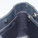CHANEL Choco Bar Chain Tote Bag Lamb Skin Navy Silver CC Auth 188462SAV-20