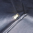 CHANEL Choco Bar Chain Tote Bag Lamb Skin Navy Silver CC Auth 188462SAV-12