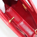 CHANEL Matelasse Hand Bag Lamb Skin Red Gold CC Auth 188464-15