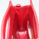 CHANEL Matelasse Hand Bag Lamb Skin Red Gold CC Auth 188464-17