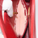 CHANEL Matelasse Hand Bag Lamb Skin Red Gold CC Auth 188464-18