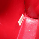 CHANEL Matelasse Hand Bag Lamb Skin Red Gold CC Auth 188464-19