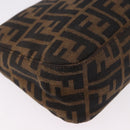FENDI Zucca Canvas Shoulder Bag Black Brown Auth 188466SAM-14