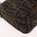 FENDI Zucca Canvas Shoulder Bag Black Brown Auth 188466SAM-16