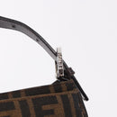 FENDI Zucca Canvas Shoulder Bag Black Brown Auth 188466SAM-18
