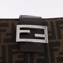 FENDI Zucca Canvas Shoulder Bag Black Brown Auth 188466SAM-19