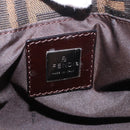 FENDI Zucca Canvas Shoulder Bag Black Brown Auth 188466SAM-21
