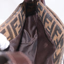 FENDI Zucca Canvas Shoulder Bag Black Brown Auth 188466SAM-22