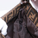 FENDI Zucca Canvas Shoulder Bag Black Brown Auth 188466SAM-23