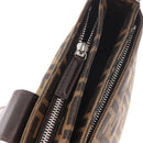 FENDI Zucca Canvas Shoulder Bag Black Brown Auth 188466SAM-25