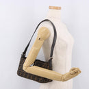 FENDI Zucca Canvas Shoulder Bag Black Brown Auth 188466SAM-27