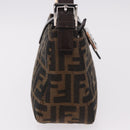FENDI Zucca Canvas Shoulder Bag Black Brown Auth 188466SAM-4