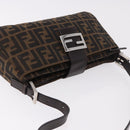 FENDI Zucca Canvas Shoulder Bag Black Brown Auth 188466SAM-6
