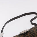 FENDI Zucca Canvas Shoulder Bag Black Brown Auth 188466SAM-8